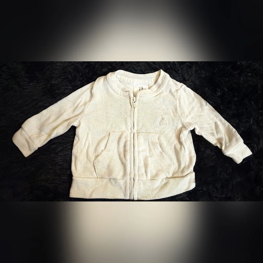 BABY Gap Cream Zip Sweater 0-3m